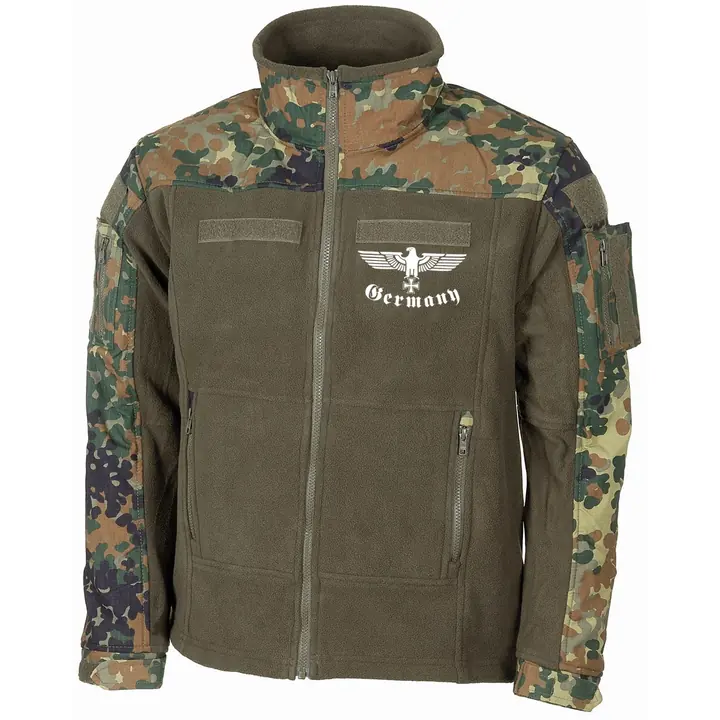 Bestickte Fleecejacke "Combat", flecktarn - Germany, Adler