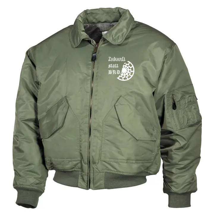 Bestickte Herren CWU Jacke, Oliv - Zukunft statt BRD