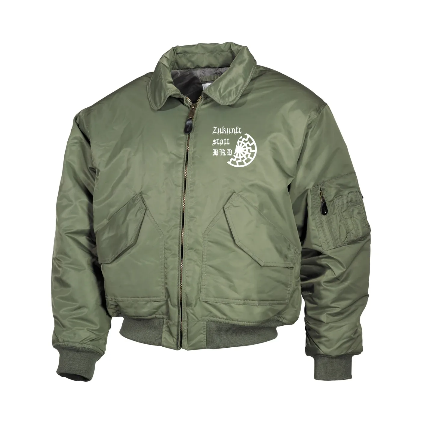 Bestickte Herren CWU Jacke, Oliv - Zukunft statt BRD