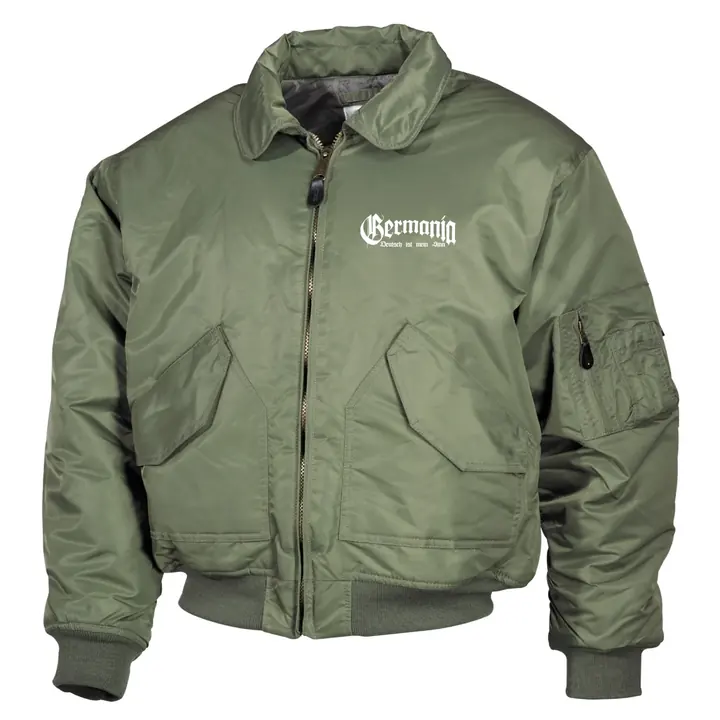 Bestickte Herren CWU Jacke, Oliv - Germania, Deutsch ist mein Sinn