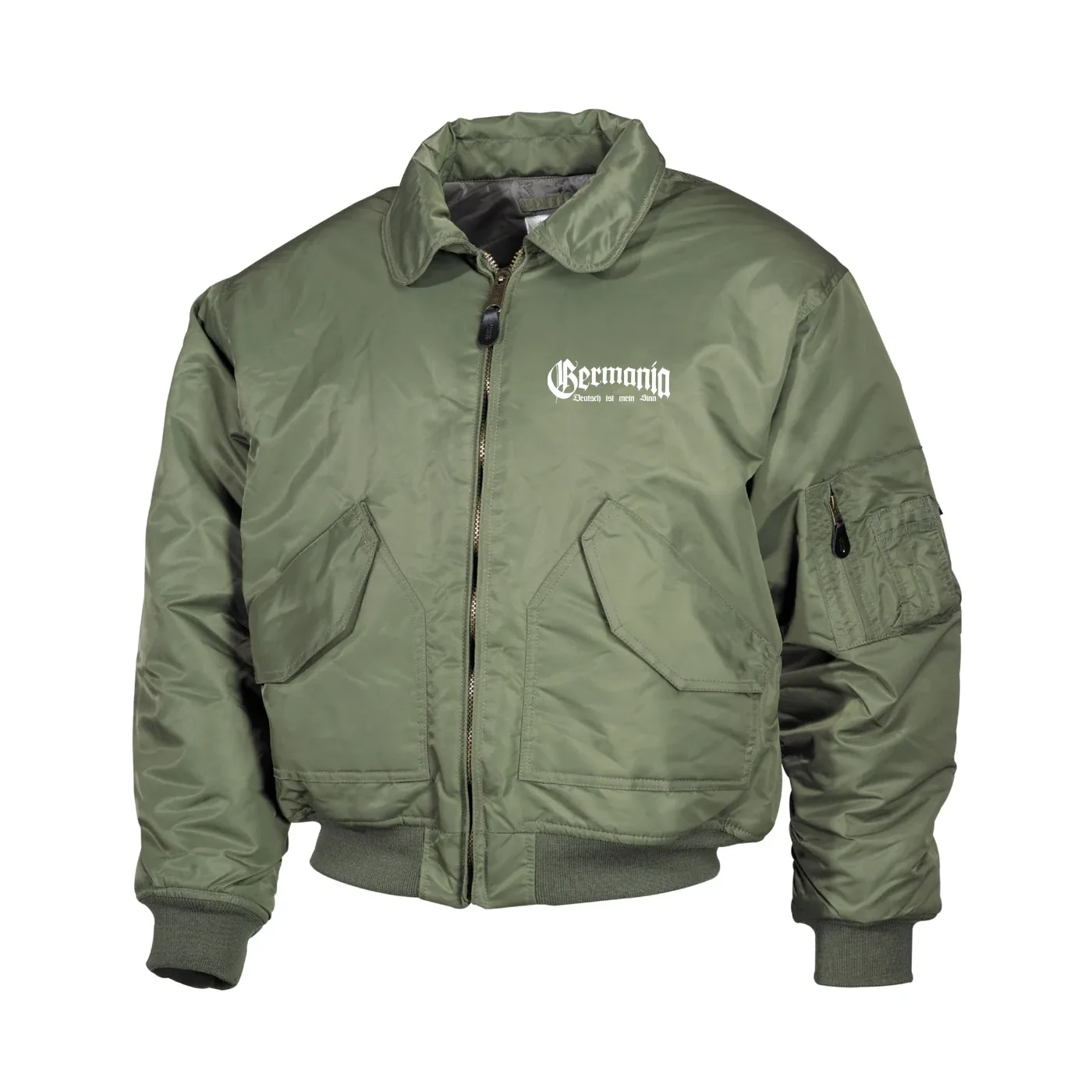Bestickte Herren CWU Jacke, Oliv - Germania, Deutsch ist mein Sinn