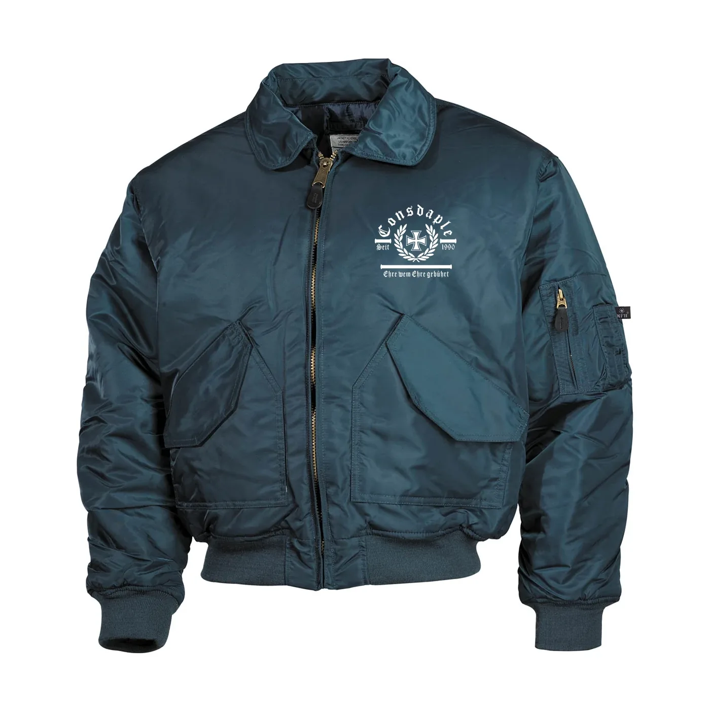 Bestickte Herren CWU Jacke, Navyblau - Consdaple, Ehre wem Ehre gebührt