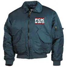 Bestickte Herren CWU Jacke, Navyblau - FCK NWO Vorderseite