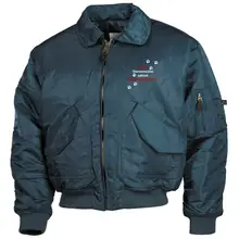 Bestickte Herren CWU Jacke, Navyblau - Stoppt Tierversuche, nehmt Kinderschänder - gewählte Variante