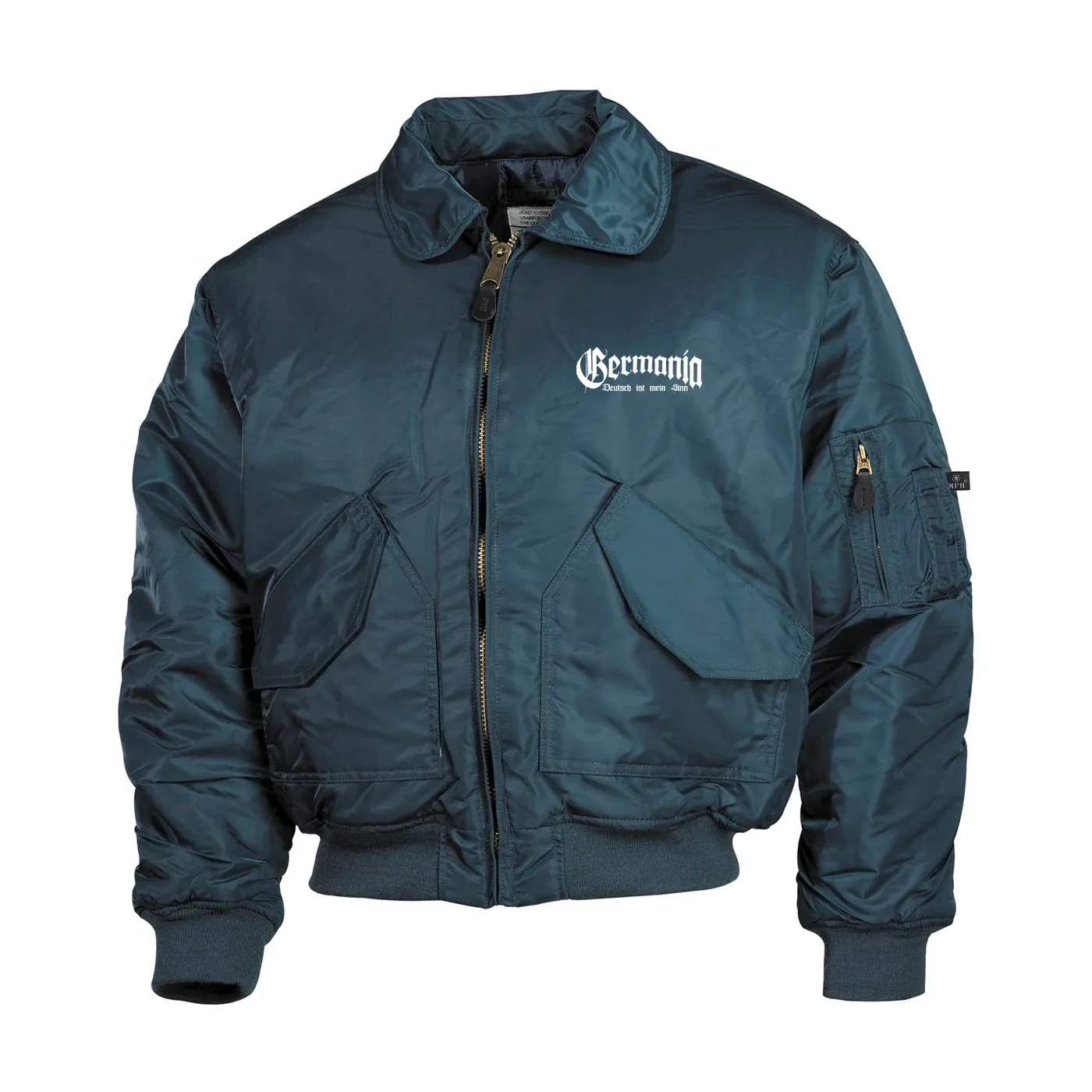 Bestickte Herren CWU Jacke, Navyblau - Germania, Deutsch ist mein Sinn