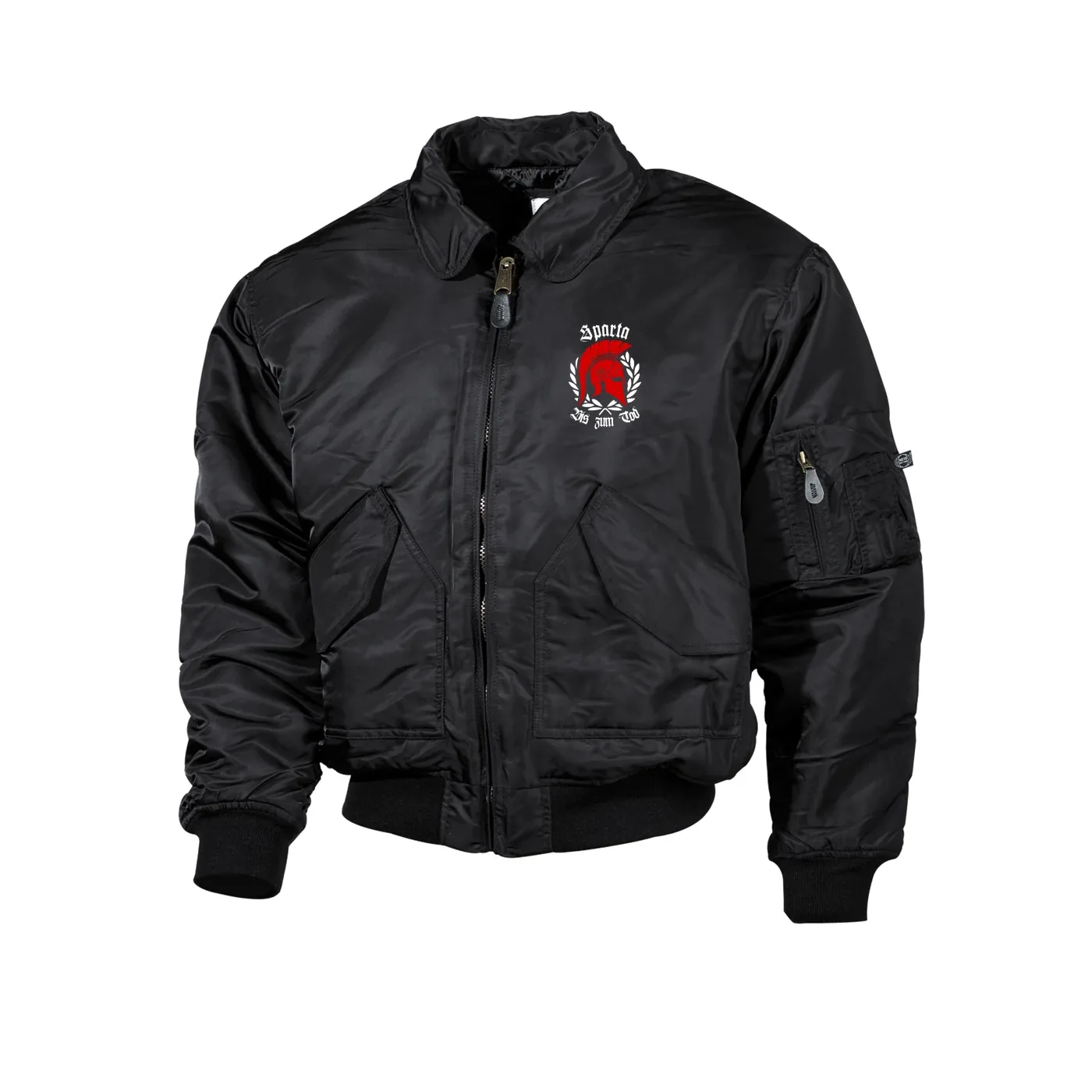 Bestickte Herren CWU Jacke, Schwarz - Sparta, bis zum Tod