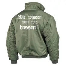 Bestickte Herren CWU Jacke, Oliv - Berserker Rückseite