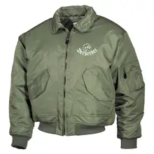 Bestickte Herren CWU Jacke, Oliv - Berserker Vorderseite
