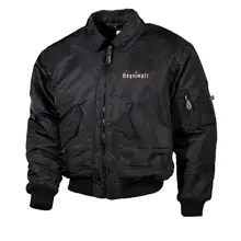 Bestickte Herren CWU Jacke, Schwarz - Ungeimpft, Steckt euch eure Impfung in den Arsch - gewählte Variante