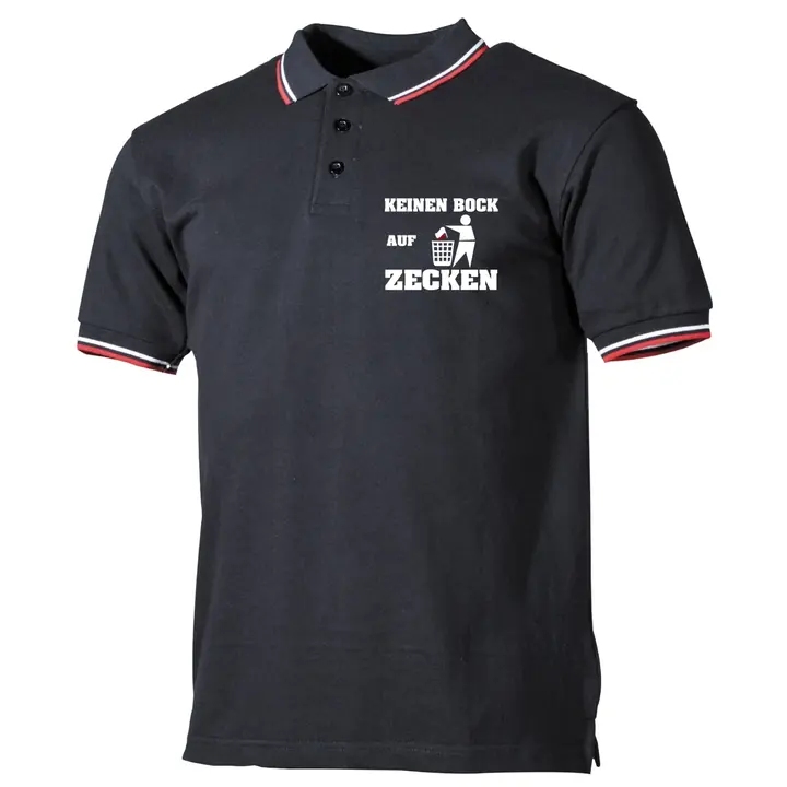 Herren Poloshirt "Schwarz Weiß Rot" - Keinen Bock auf Zecken