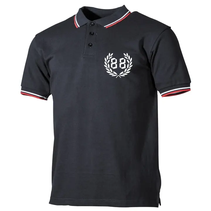 Herren Poloshirt "Schwarz Weiß Rot" - 88, kranz