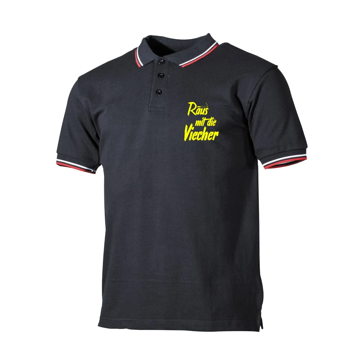 Herren Poloshirt "Schwarz Weiß Rot" - Raus mit die Viecher