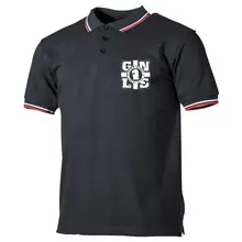 Herren Poloshirt "Schwarz Weiß Rot" - GNLS, Kreuz Vorderseite