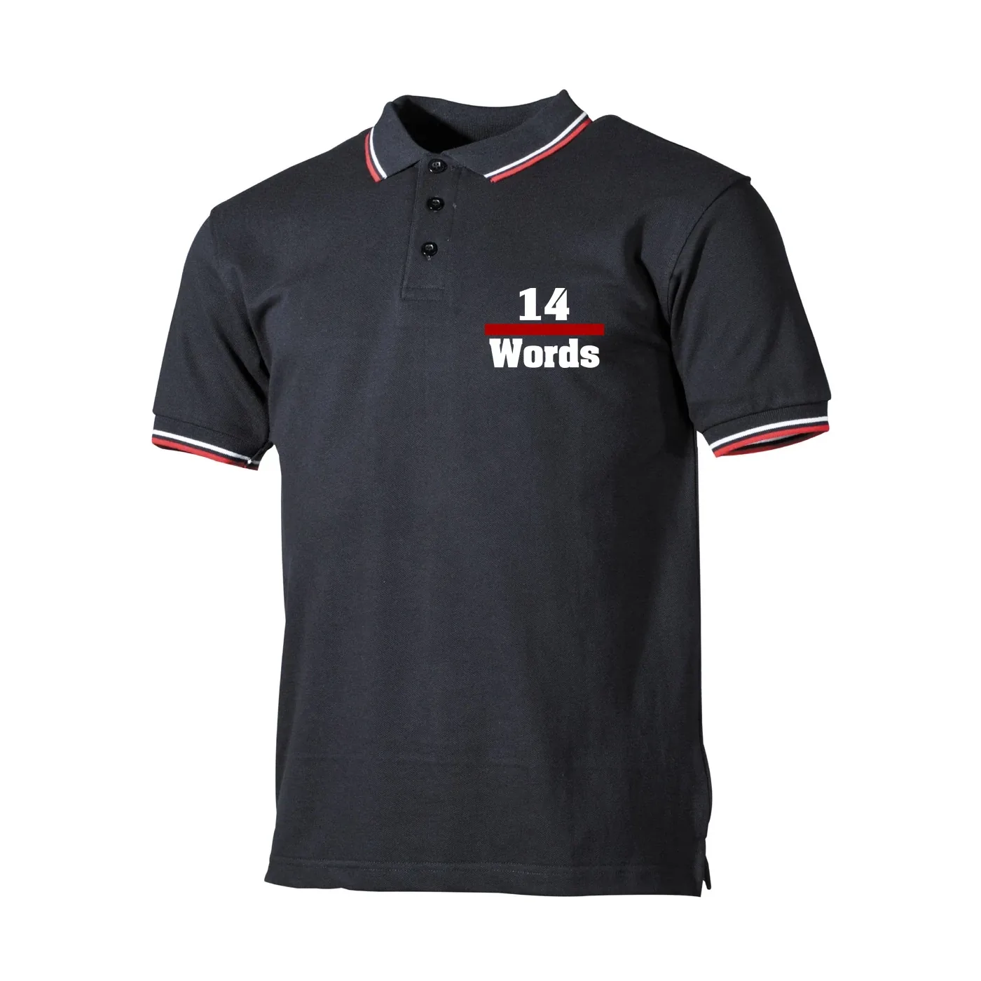 Herren Poloshirt "Schwarz Weiß Rot" - 14 Words