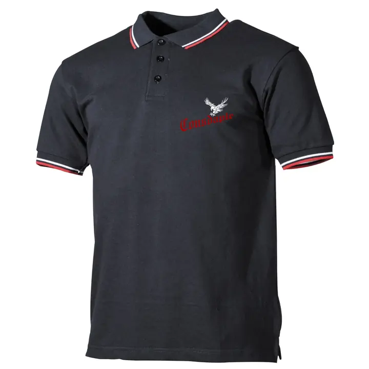 Herren Poloshirt "Schwarz Weiß Rot" - Consdaple, Adler im Flug