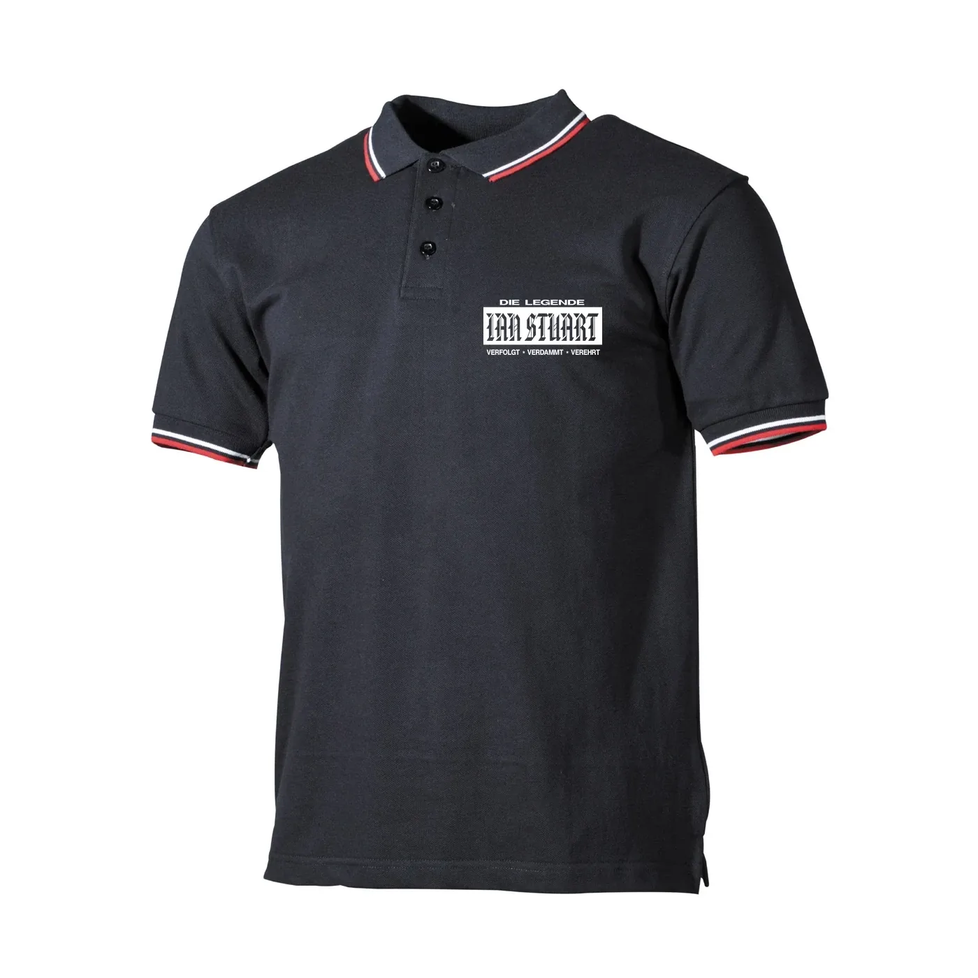 Herren Poloshirt "Schwarz Weiß Rot" - Ian Stuart