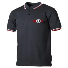 Herren Poloshirt "Schwarz Weiß Rot" - Good night left side Vorderseite
