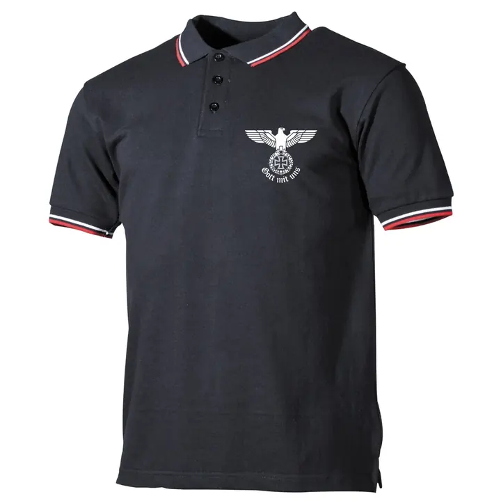 Herren Poloshirt "Schwarz Weiß Rot" - Gott mit uns
