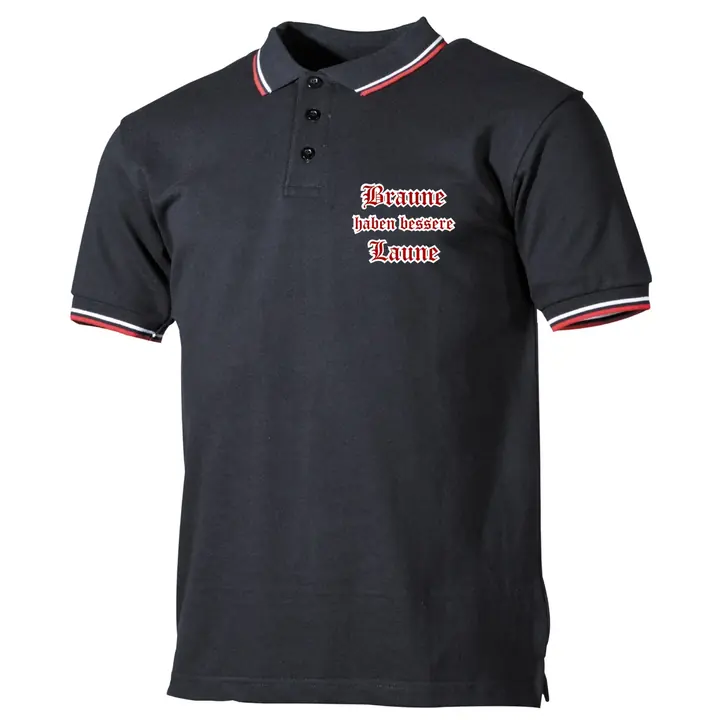 Herren Poloshirt "Schwarz Weiß Rot" - Braune haben bessere laune