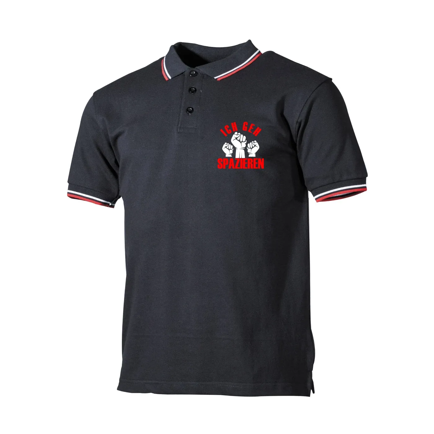 Herren Poloshirt "Schwarz Weiß Rot" - Ich geh Spazieren