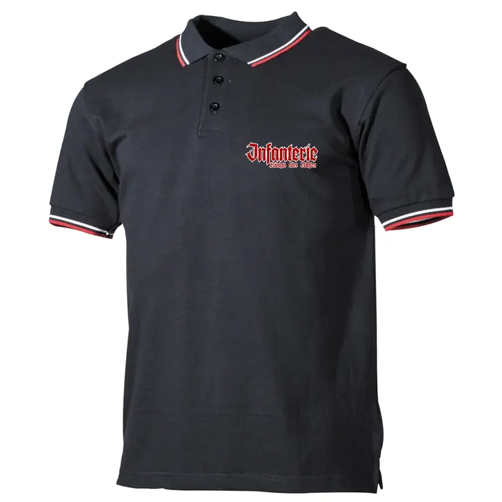 Herren Poloshirt "Schwarz Weiß Rot" - Infanterie, Königin aller Waffen