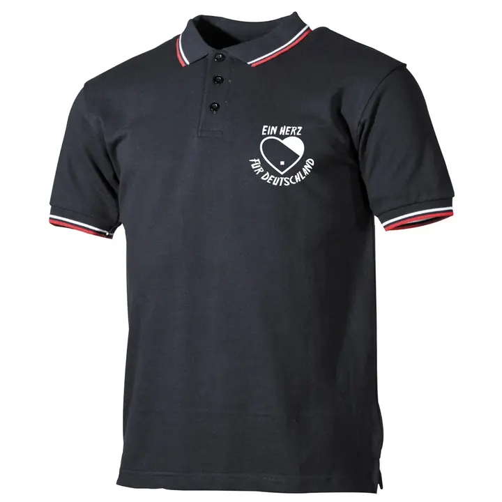Herren Poloshirt "Schwarz Weiß Rot" - Ein Herz für Deutschland