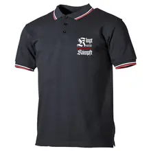 Herren Poloshirt "Schwarz Weiß Rot" - Klagt nicht kämpft, Schwert Vorderseite