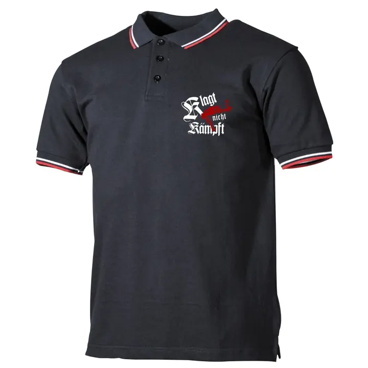Herren Poloshirt "Schwarz Weiß Rot" - Klagt nicht kämpft, Ak47