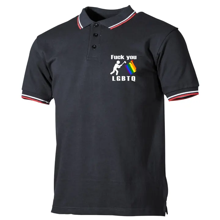 Herren Poloshirt "Schwarz Weiß Rot" - Fuck you, LGBTQ