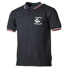 Herren Poloshirt "Schwarz Weiß Rot" - Antifa, ha ha ha Vorderseite