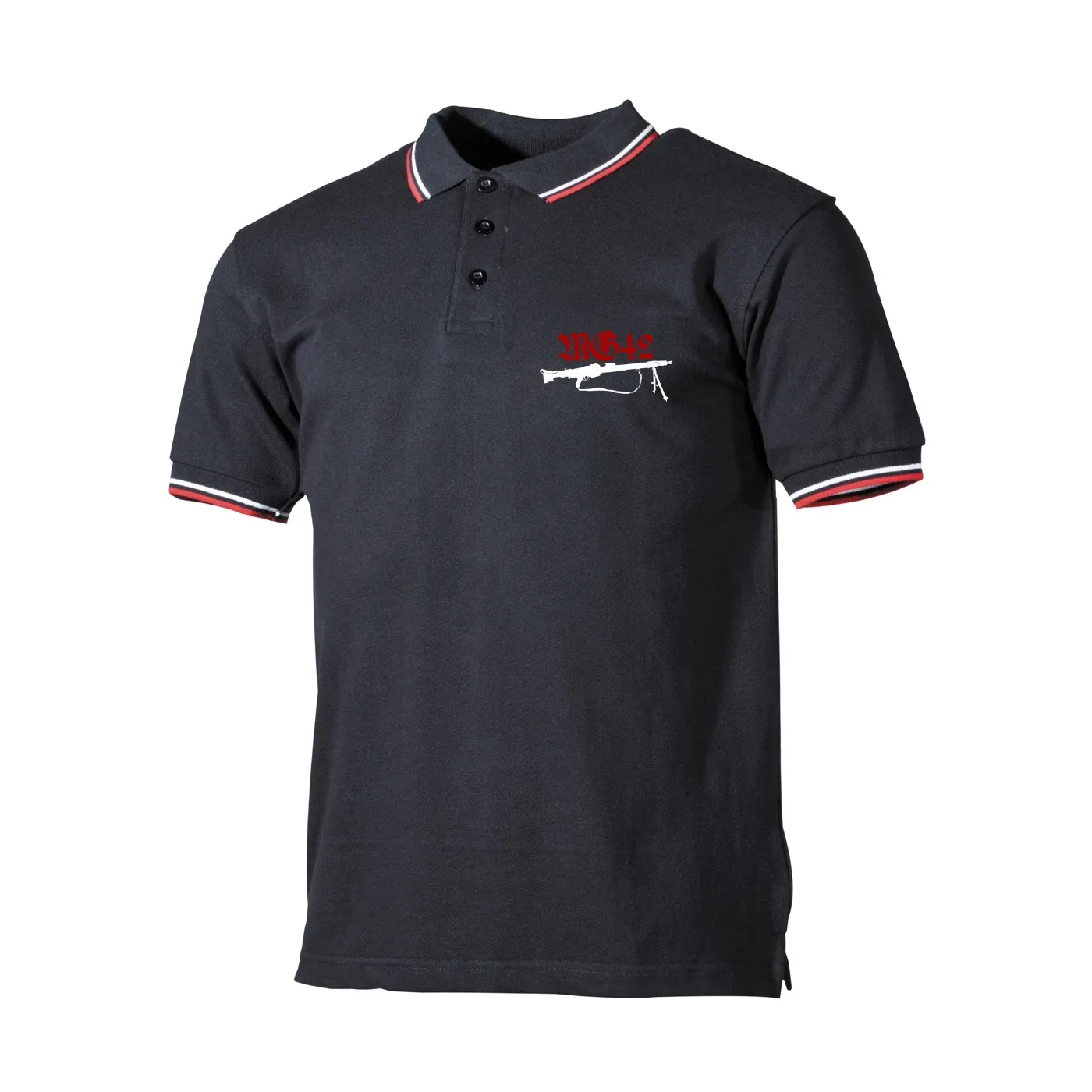 Herren Poloshirt "Schwarz Weiß Rot" - Mg42 Einigkeit, Recht und Freiheit
