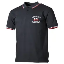 Herren Poloshirt "Schwarz Weiß Rot" - Refugees not welcome - gewählte Variante