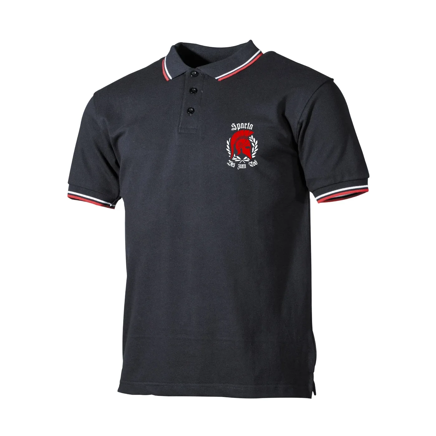 Herren Poloshirt "Schwarz Weiß Rot" - Sparta, bis zum Tod