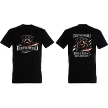 Herren T-Shirt - Deutschtreu, Treue kennt kein Wanken Vorder- und Rückseite