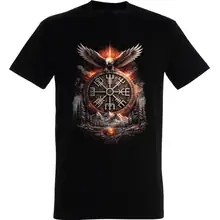 Herren T-Shirt - Vegvisir mit Adler Vorderseite