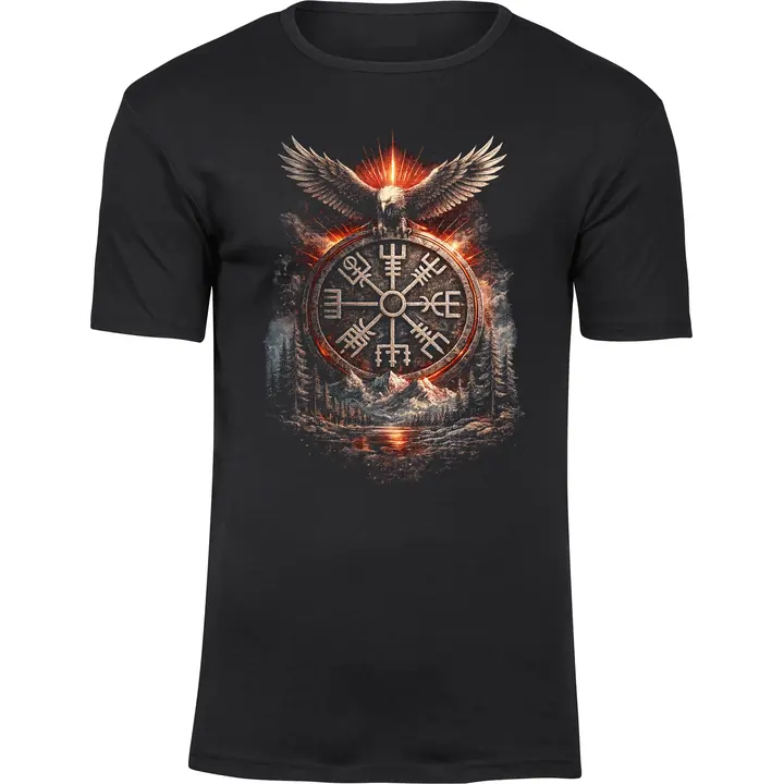 Herren Premium T-Shirt - Vegvisir mit Adler