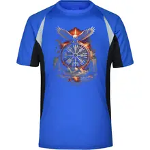 Herren Sportshirt - Vegvisir mit Adler Vorderseite