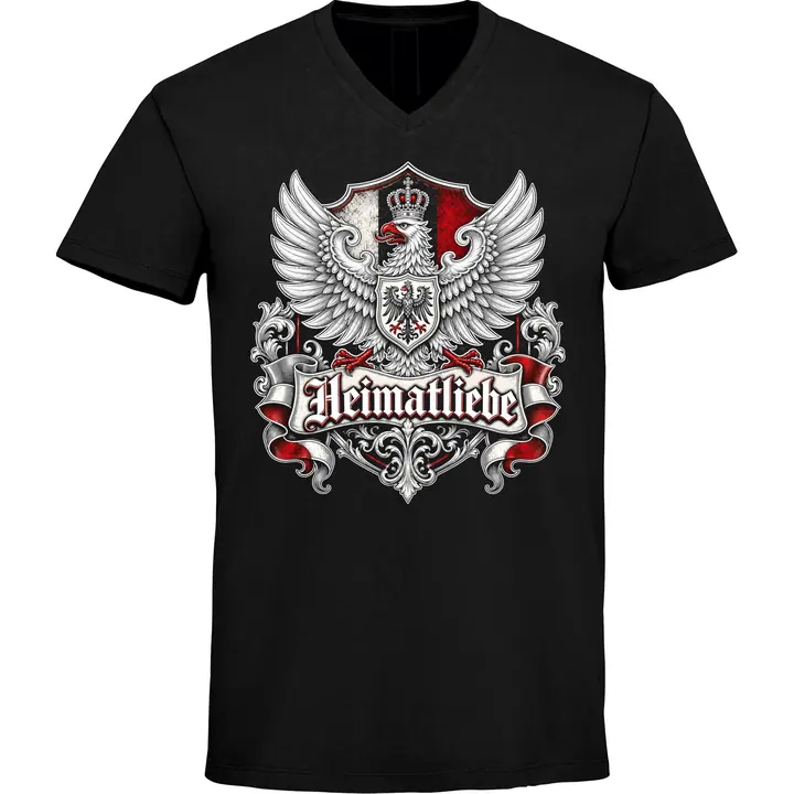 Herren V-Ausschnitt T-Shirt - Heimatliebe, Adler