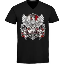 Herren V-Ausschnitt T-Shirt - Heimatliebe, Adler Vorderseite