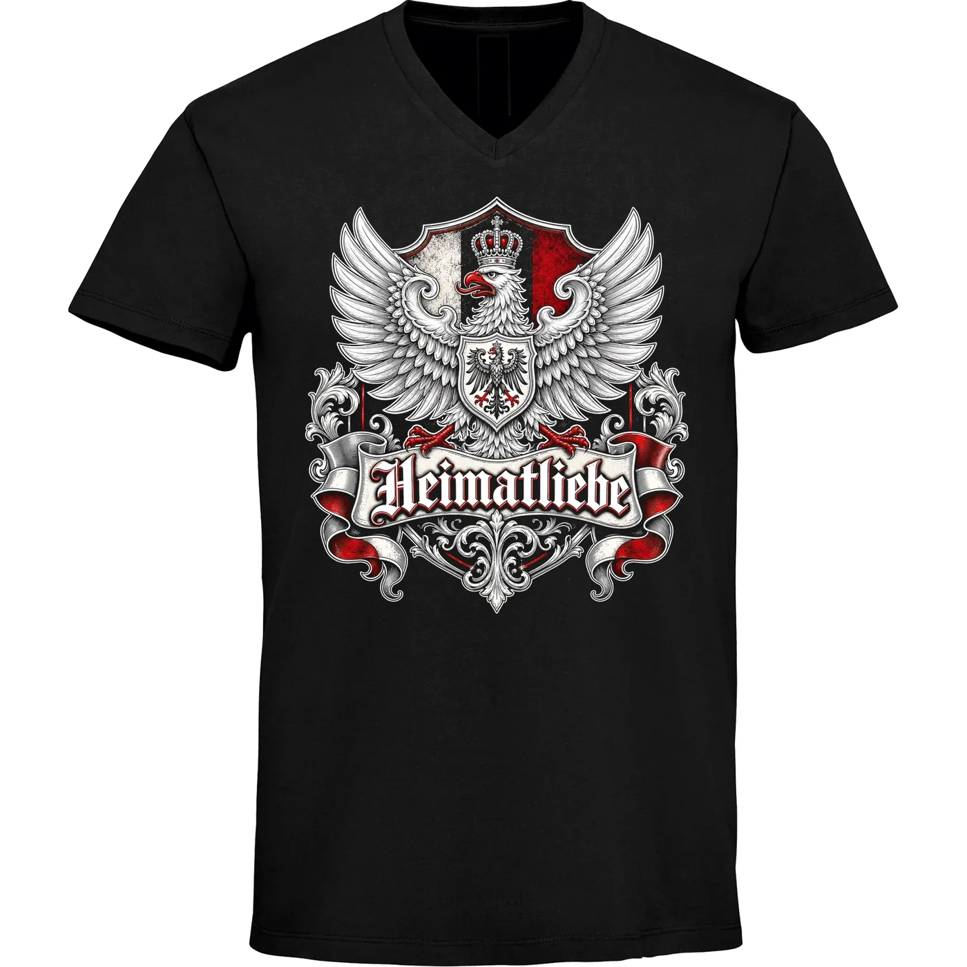 Herren V-Ausschnitt T-Shirt - Heimatliebe, Adler