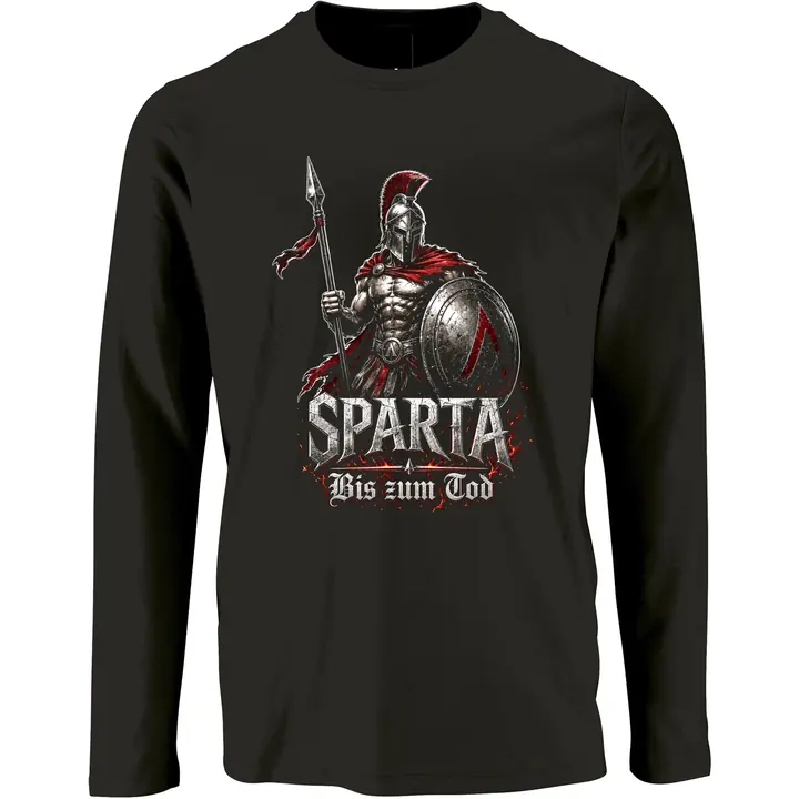 Herren Langarm Shirt - Sparta, Bis zum Tod 3D Version