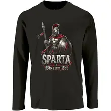 Herren Langarm Shirt - Sparta, Bis zum Tod 3D Version Vorderseite