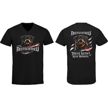 Herren V-Ausschnitt T-Shirt - Deutschtreu, Treue kennt kein Wanken - gewählte Variante
