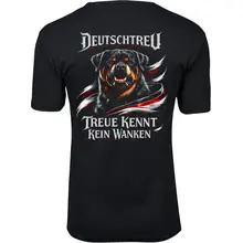 Herren Premium T-Shirt - Deutschtreu, Treue kennt kein Wanken Rückseite