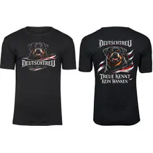 Herren Premium T-Shirt - Deutschtreu, Treue kennt kein Wanken Vorder- und Rückseite