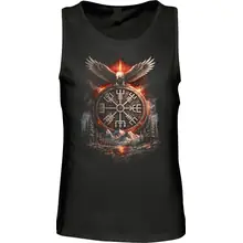 Herren Standard Tanktop - Vegvisir mit Adler Vorderseite