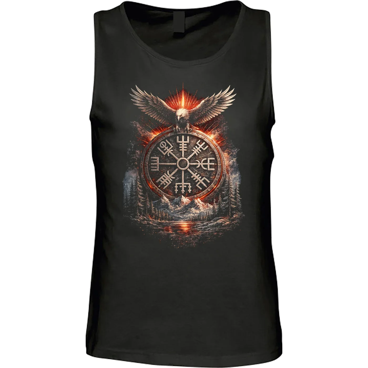 Herren Standard Tanktop - Vegvisir mit Adler