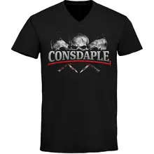 Herren V-Ausschnitt T-Shirt - Consdaple, Kriegergeist - gewählte Variante
