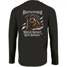 Herren Langarm Shirt - Deutschtreu, Treue kennt kein Wanken Rückseite