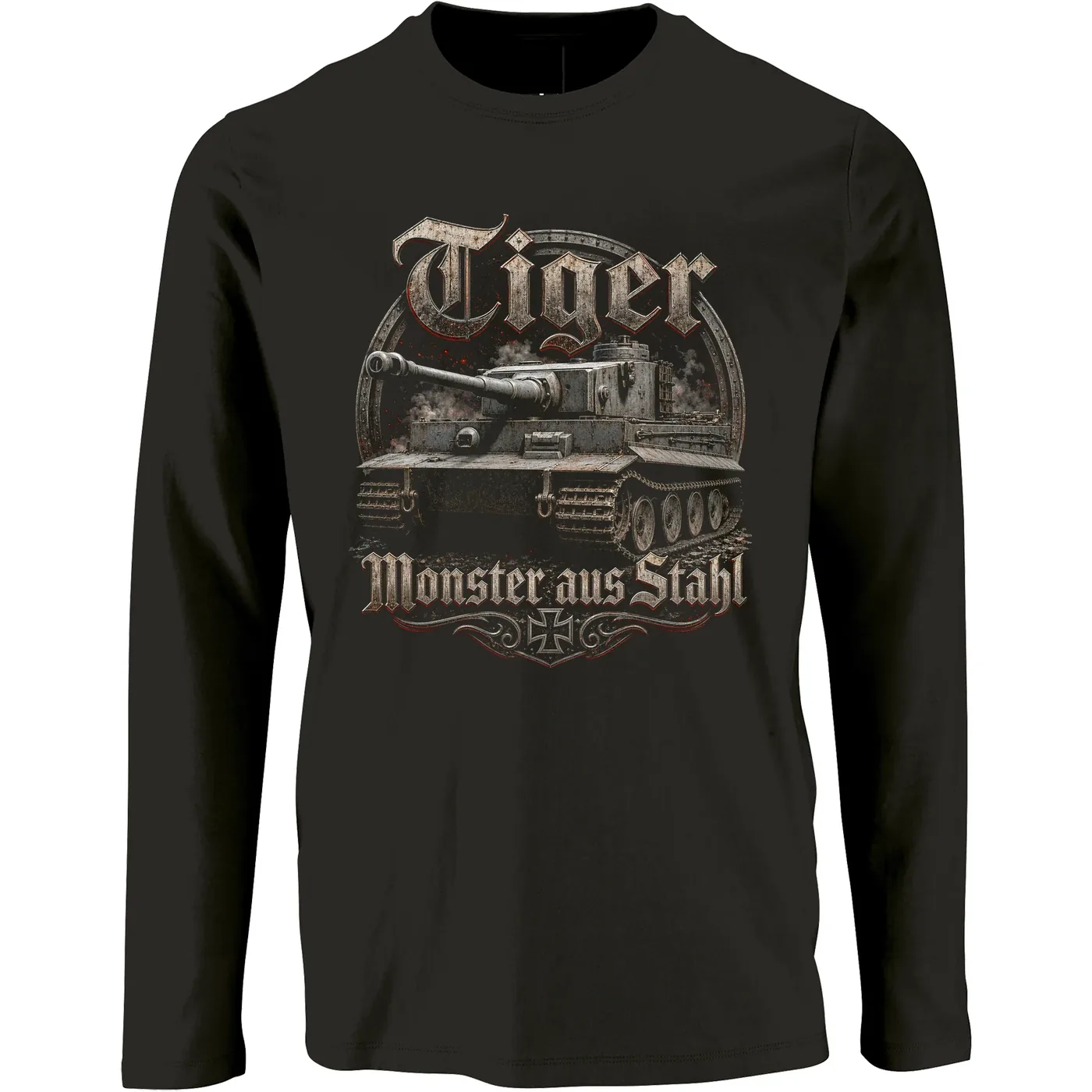 Herren Langarm Shirt - Tiger, Monster aus Stahl